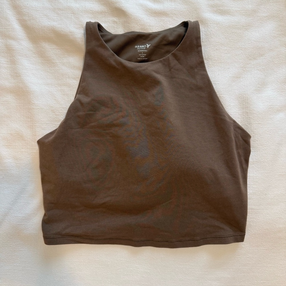Old Navy Brown High-Neck Cropped Tank